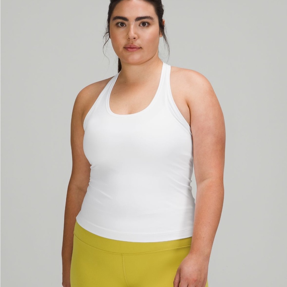 Lululemon White nulu race length cool racer back